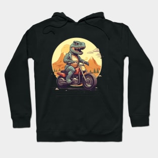 Dino Biker Retro Motorcycle Hoodie